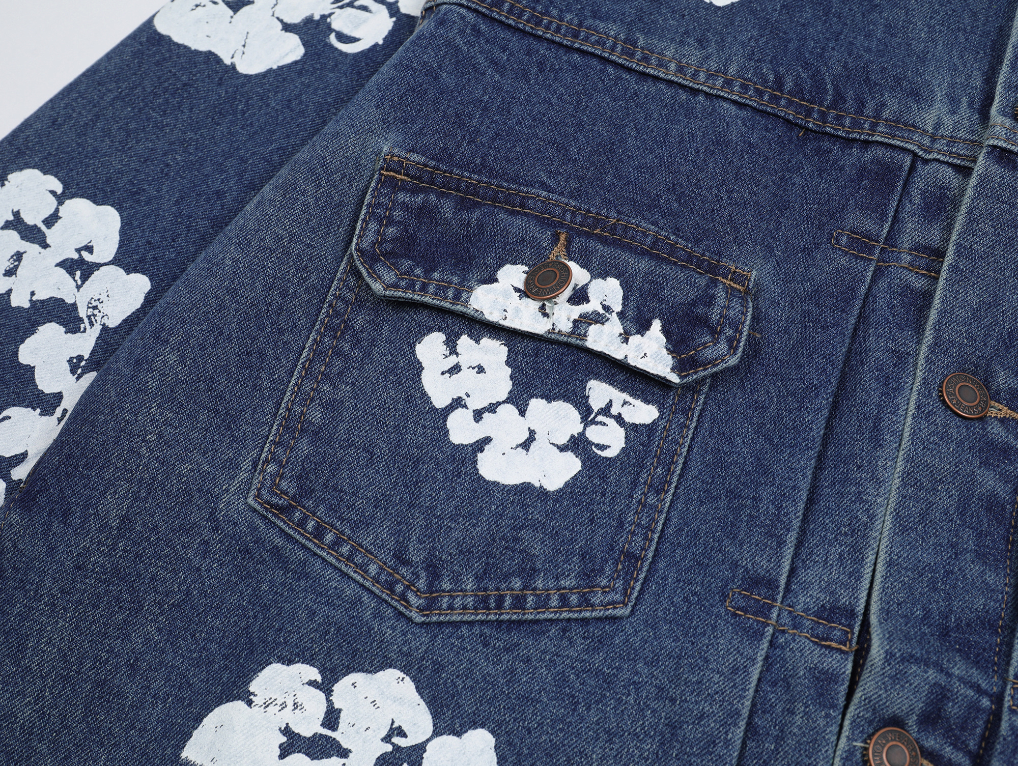 Denim Tears Type-2 All Over Wreath Jacket Indigo