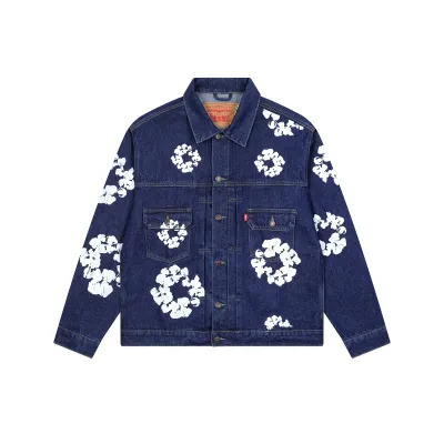 Denim Tears Type-2 All Over Wreath Jacket Navy Blue 01