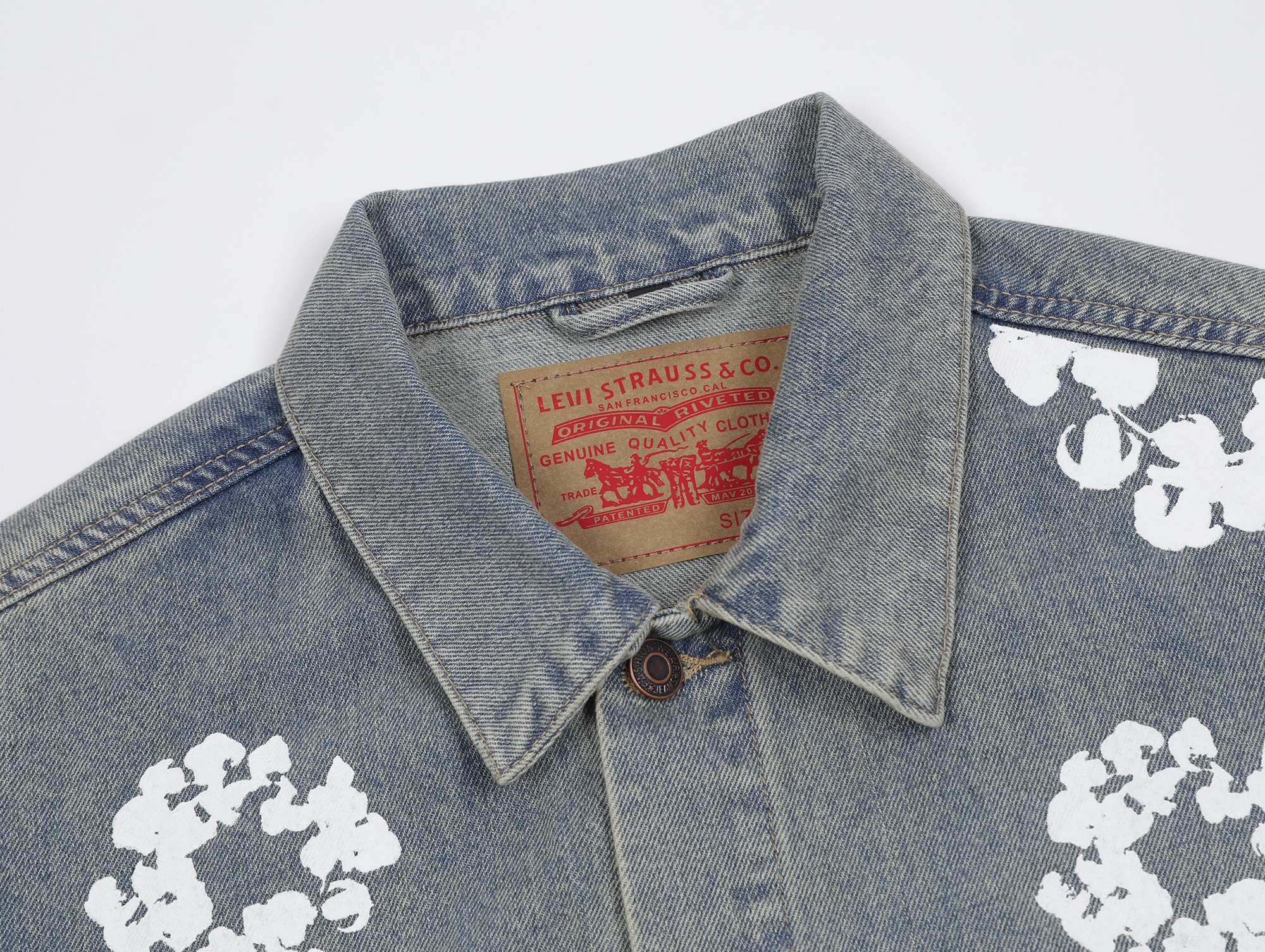 Denim Tears Type-2 All Over Wreath Jacket Vintage Blue