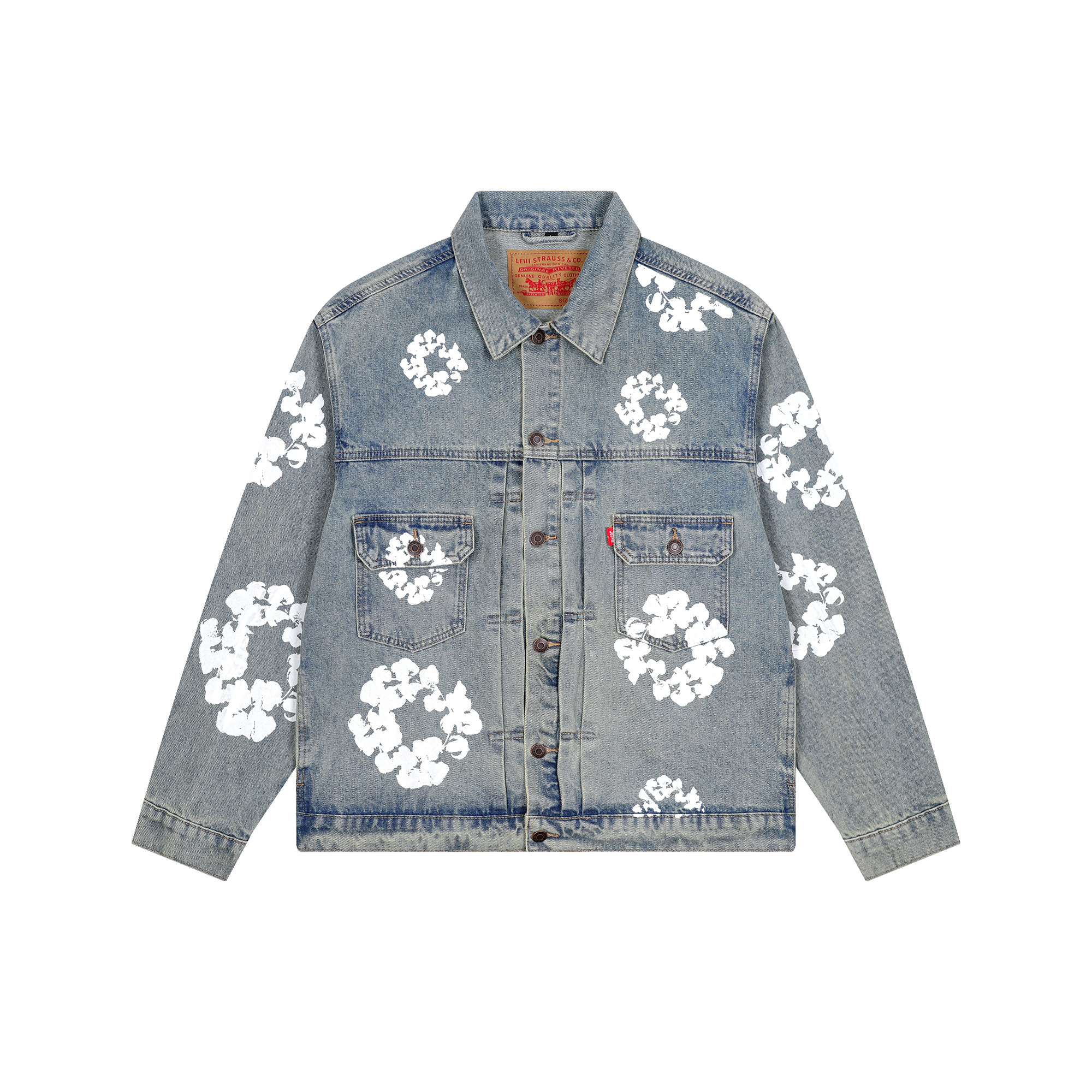 Denim Tears Type-2 All Over Wreath Jacket Vintage Blue