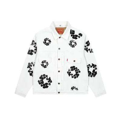 Denim Tears Type-2 All Over Wreath Jacket White 01