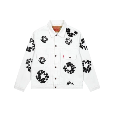 Denim Tears Type-2 All Over Wreath Jacket White 01