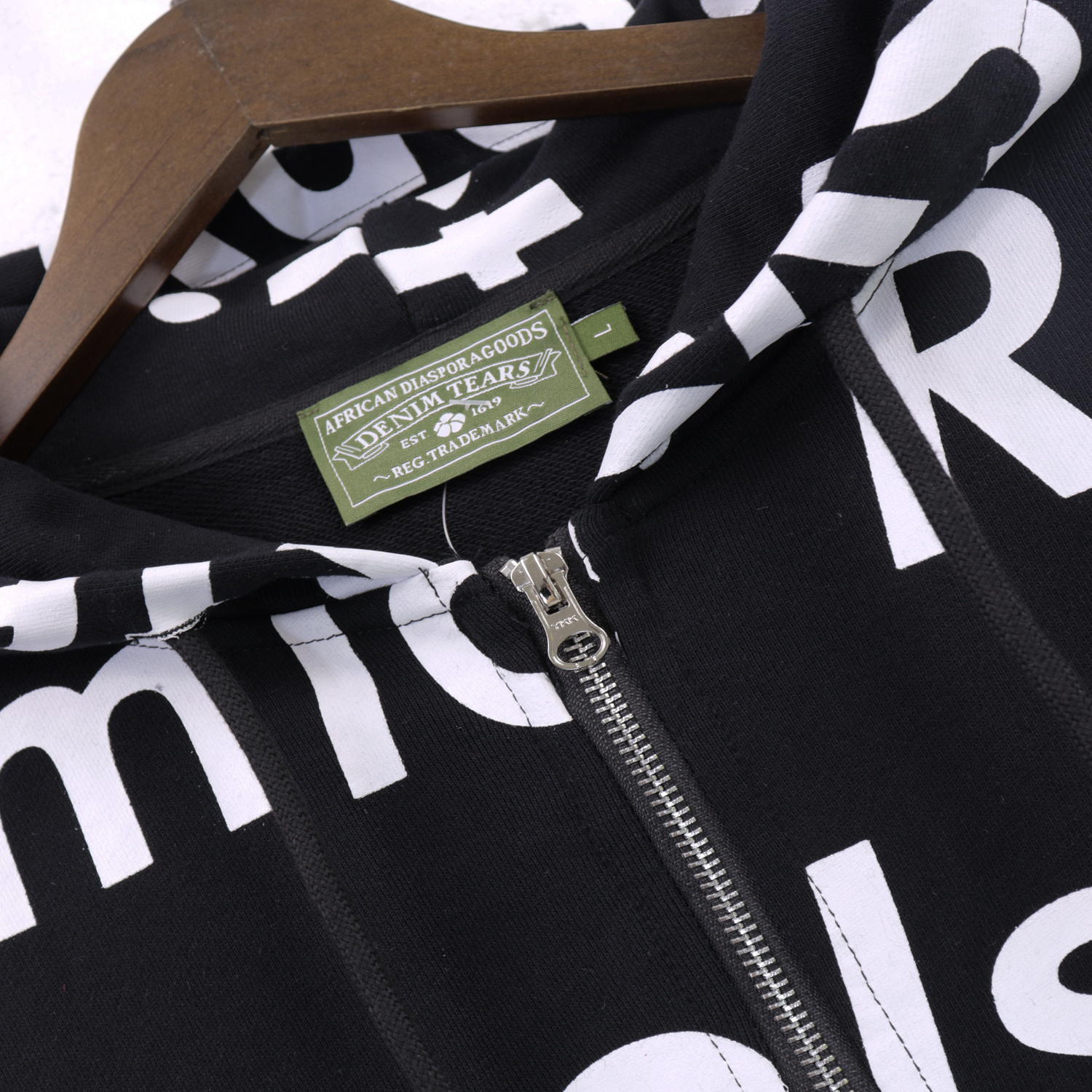 Denim Tears x Arthur Jafa Systemic Racism Controls America Zip Up Hoodie #6025 Red/Black/Blue/Gray