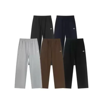 Alo Yoga  Accolade Straight-leg Cotton-jersey Jogging Bottoms Black/Gray/Brown/Dark Blue/Charcoal Green 01