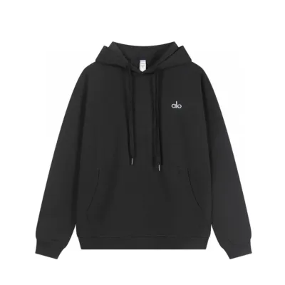 Alo Yoga Accolade cotton-blend French Terry Hoodies Black 01