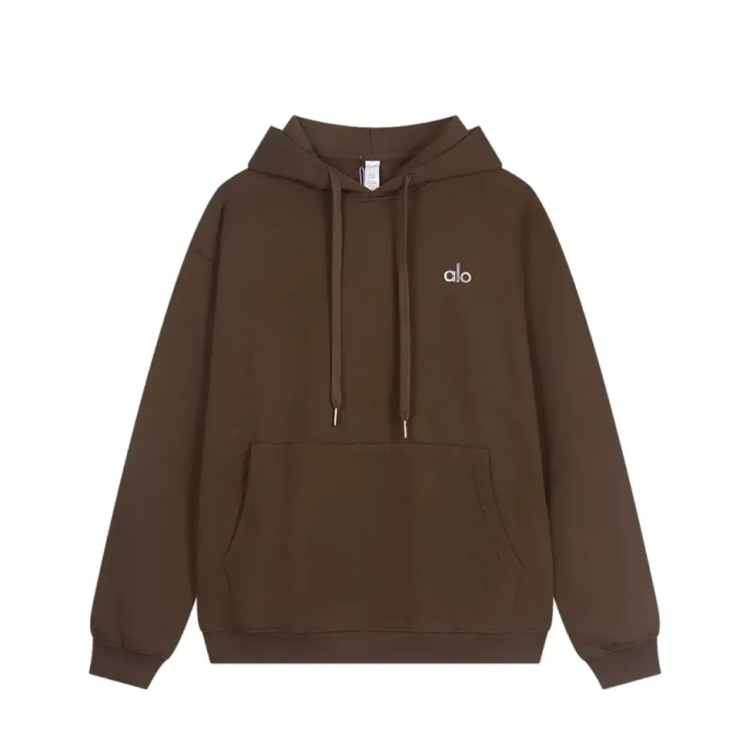 Alo Yoga Accolade cotton-blend French Terry Hoodies Brown
