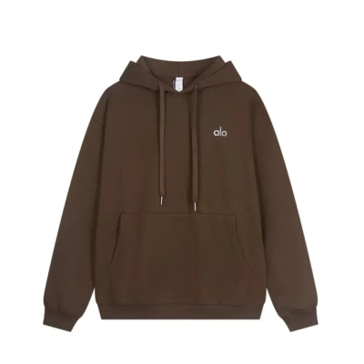 Alo Yoga Accolade cotton-blend French Terry Hoodies Brown 01