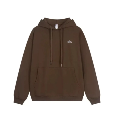 Alo Yoga Accolade cotton-blend French Terry Hoodies Brown 01