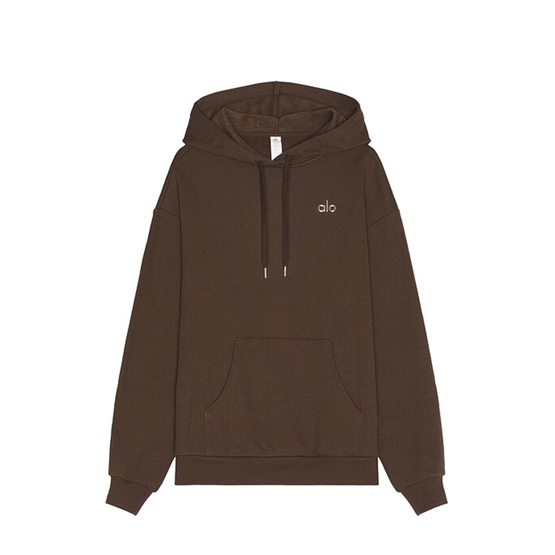 Alo Yoga Accolade cotton-blend French Terry Hoodies Brown