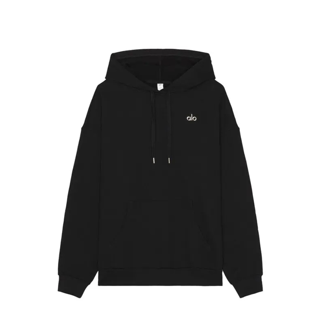 Alo Yoga Accolade Cotton Hoodie & Joggers Set Black