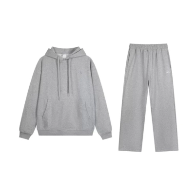 Alo Yoga Accolade Cotton Hoodie & Joggers Set Gray 01
