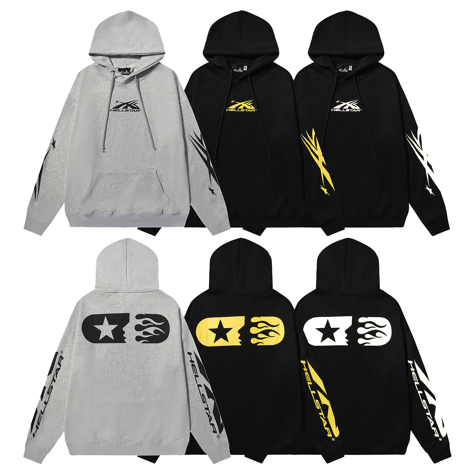 Hellsatr Tracksuit Black Yellow/Gray/Black White