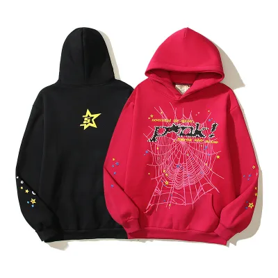 Sp5der 'PINK' Hoodie #2607 Red/Black 01
