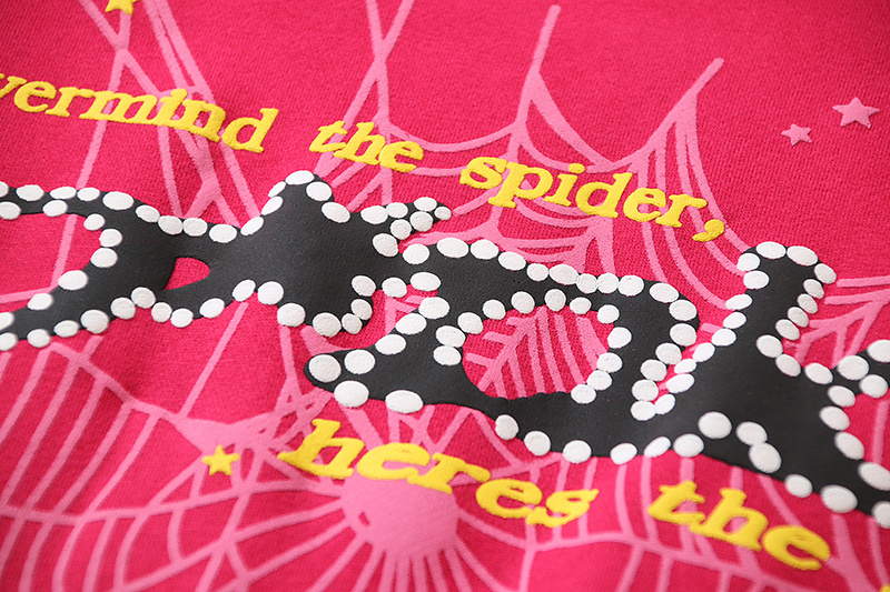 Sp5der 'PINK' Hoodie #2607 Red/Black