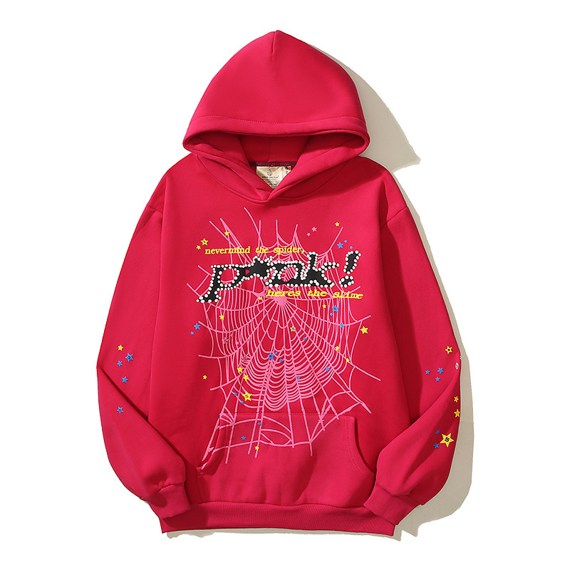 Sp5der 'PINK' Hoodie #2607 Red/Black
