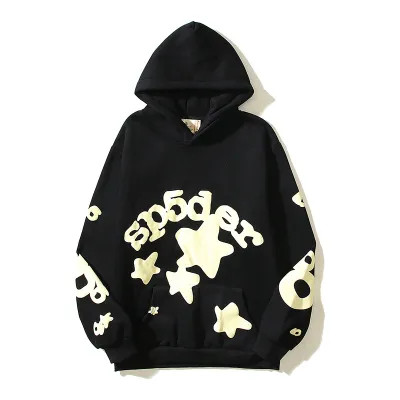 Sp5der Hoodie #2605 Black/Blue 02