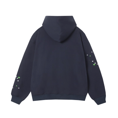 Sp5der Hoodie ZF002-top Dark Gray Blue 02