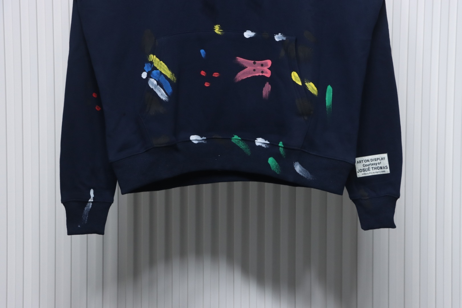 Gallery Dept. Splatter Letter Hoodie Dark Blue