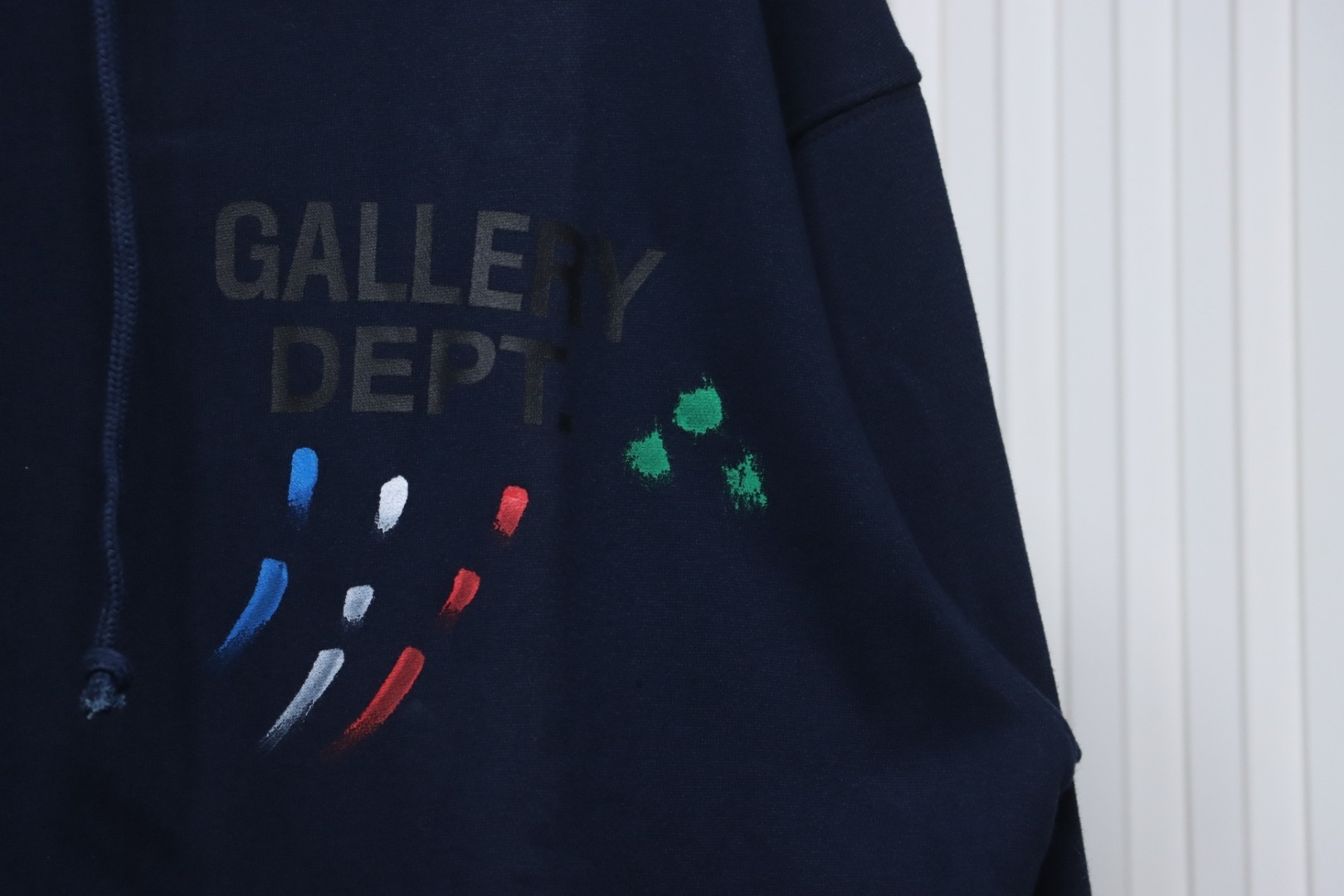 Gallery Dept. Splatter Letter Hoodie Dark Blue