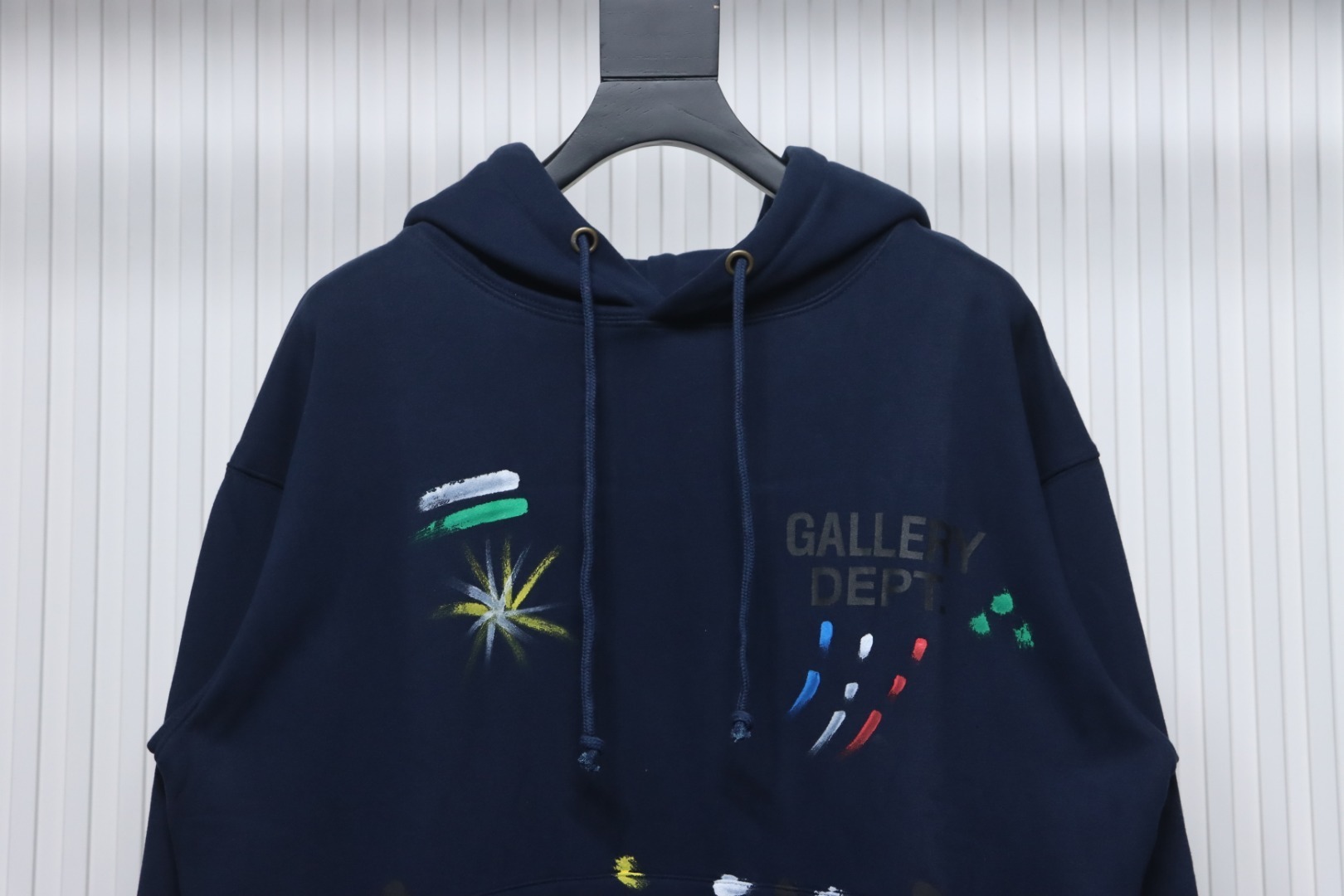 Gallery Dept. Splatter Letter Hoodie Dark Blue