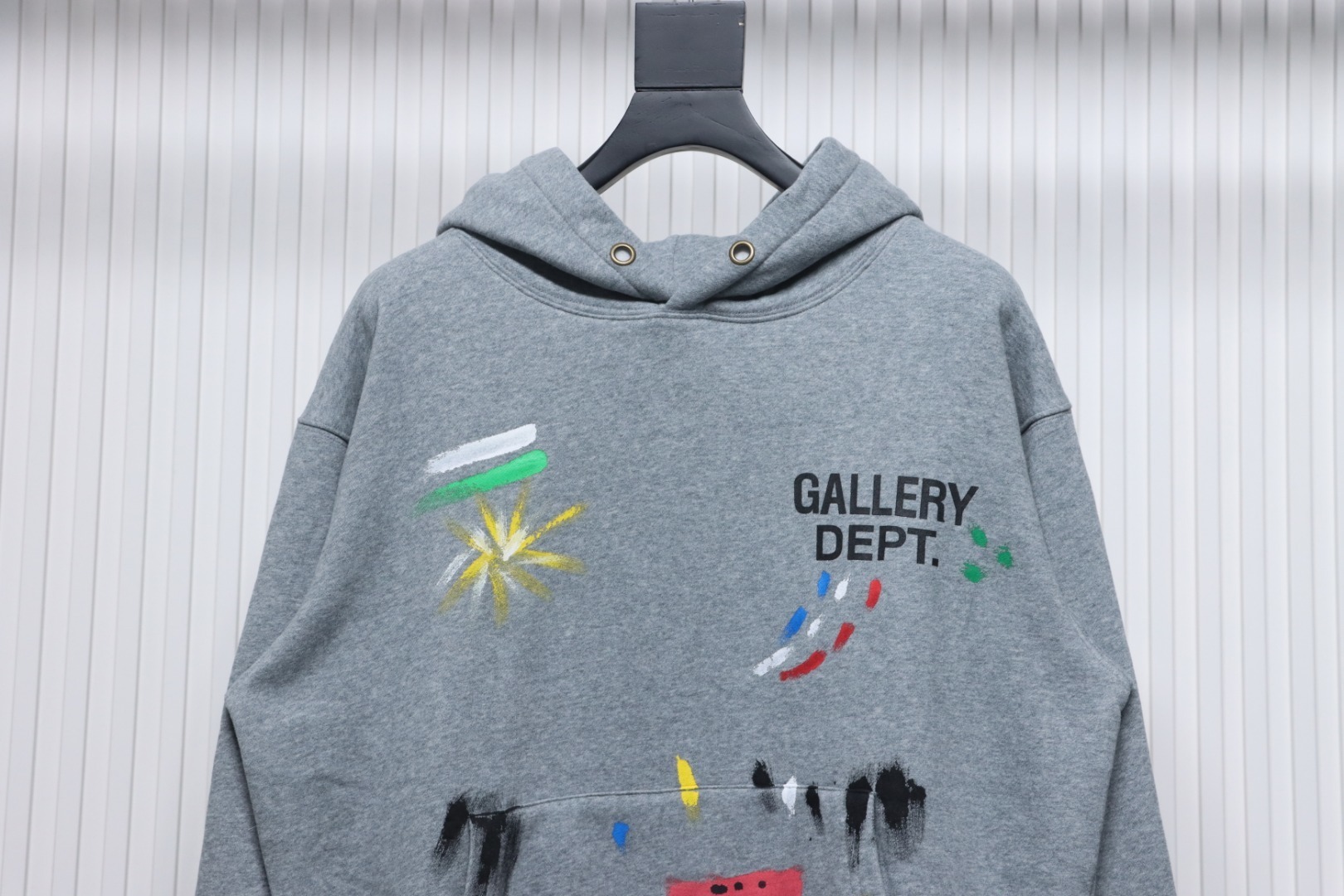 Gallery Dept. Splatter Letter Hoodie Gray