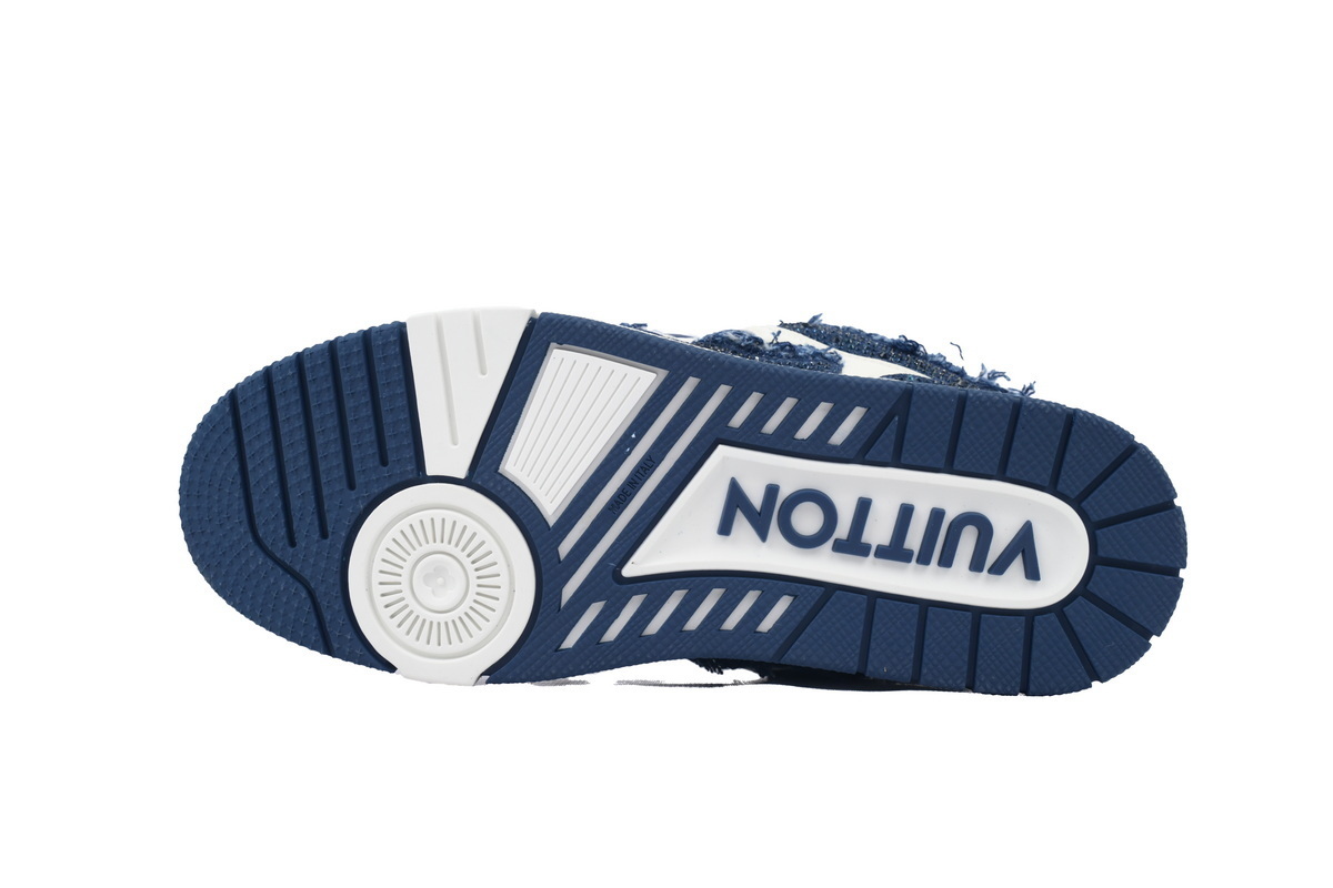 Louis Vuitton LV Skate Sneaker Horsehair Fabric Blue Diamond