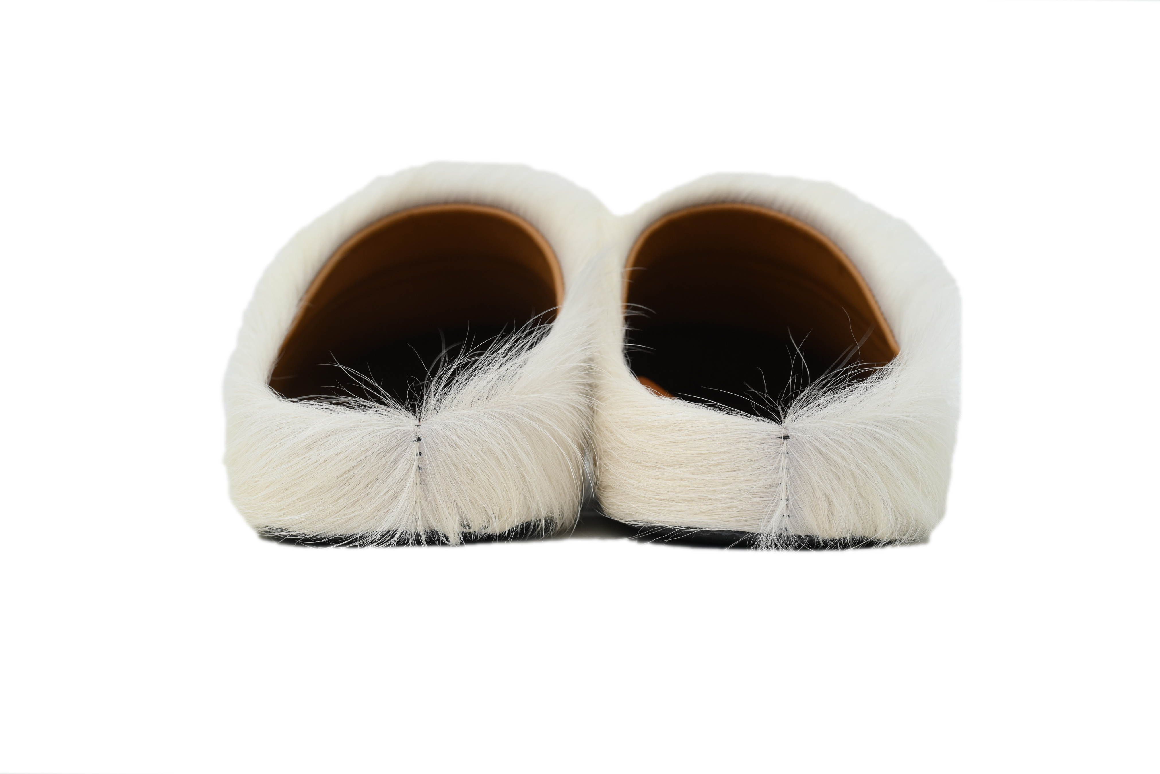 Marni Long-hair Calfskin Fussbett Sabot White