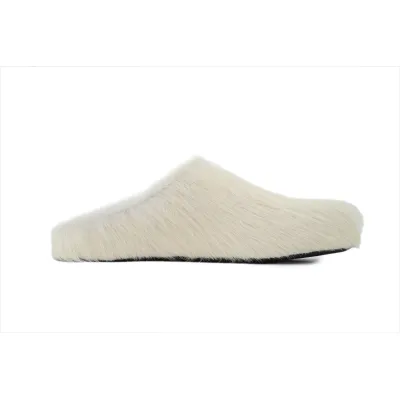 Marni Long-hair Calfskin Fussbett Sabot White 02