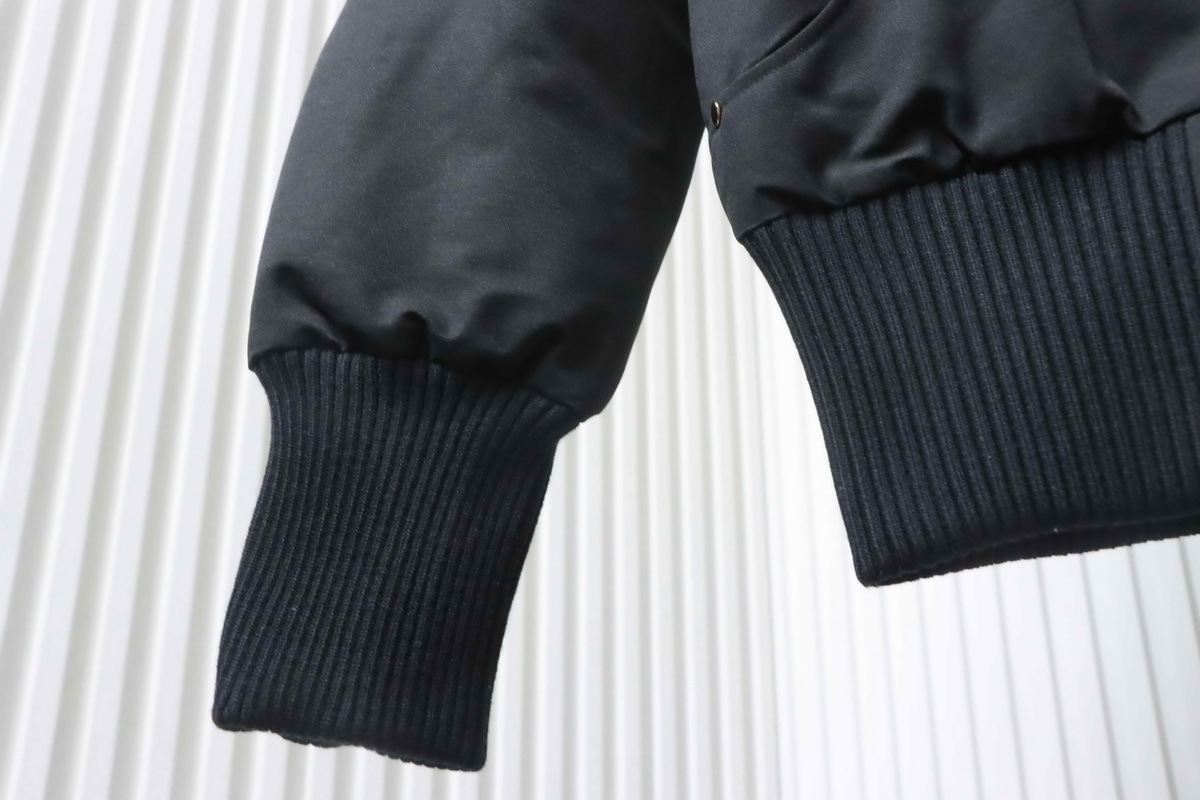 Moose Knuckles Short Bomber Jacket With A Pom-Pom #03-Black