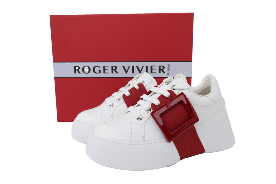 Roger Vivier White And Red Buttons