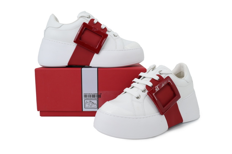 Roger Vivier White And Red Buttons