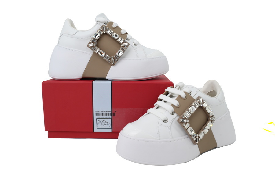 Roger Vivier White Brown Buckle