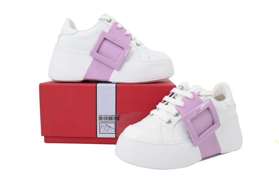 Roger Vivier White Purple Buckle