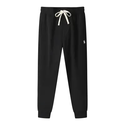 Ralph Lauren Pants Black (White Logo Print & White Drawstring) 01