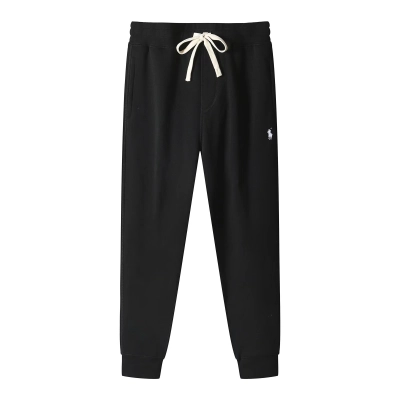 Ralph Lauren Pants Black (White Logo Print & White Drawstring) 01