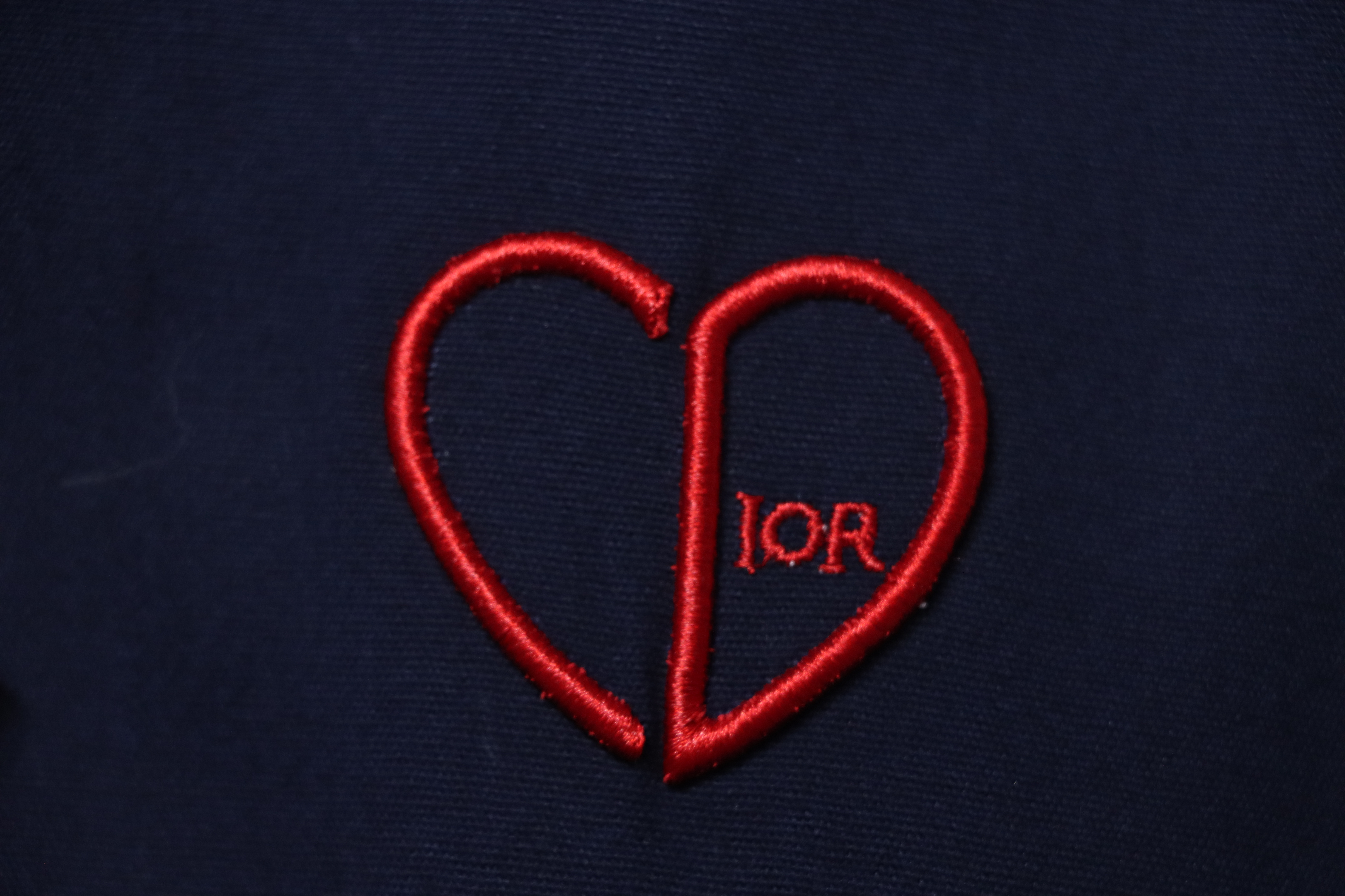 Dior Heart Embroidered Short Jacket Navy Blue