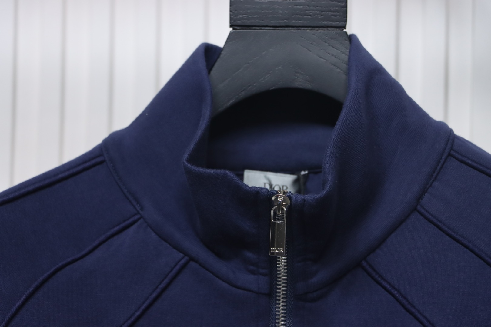Dior Letter Embroidered Stand Collar Casual Sports Jacket Navy Blue