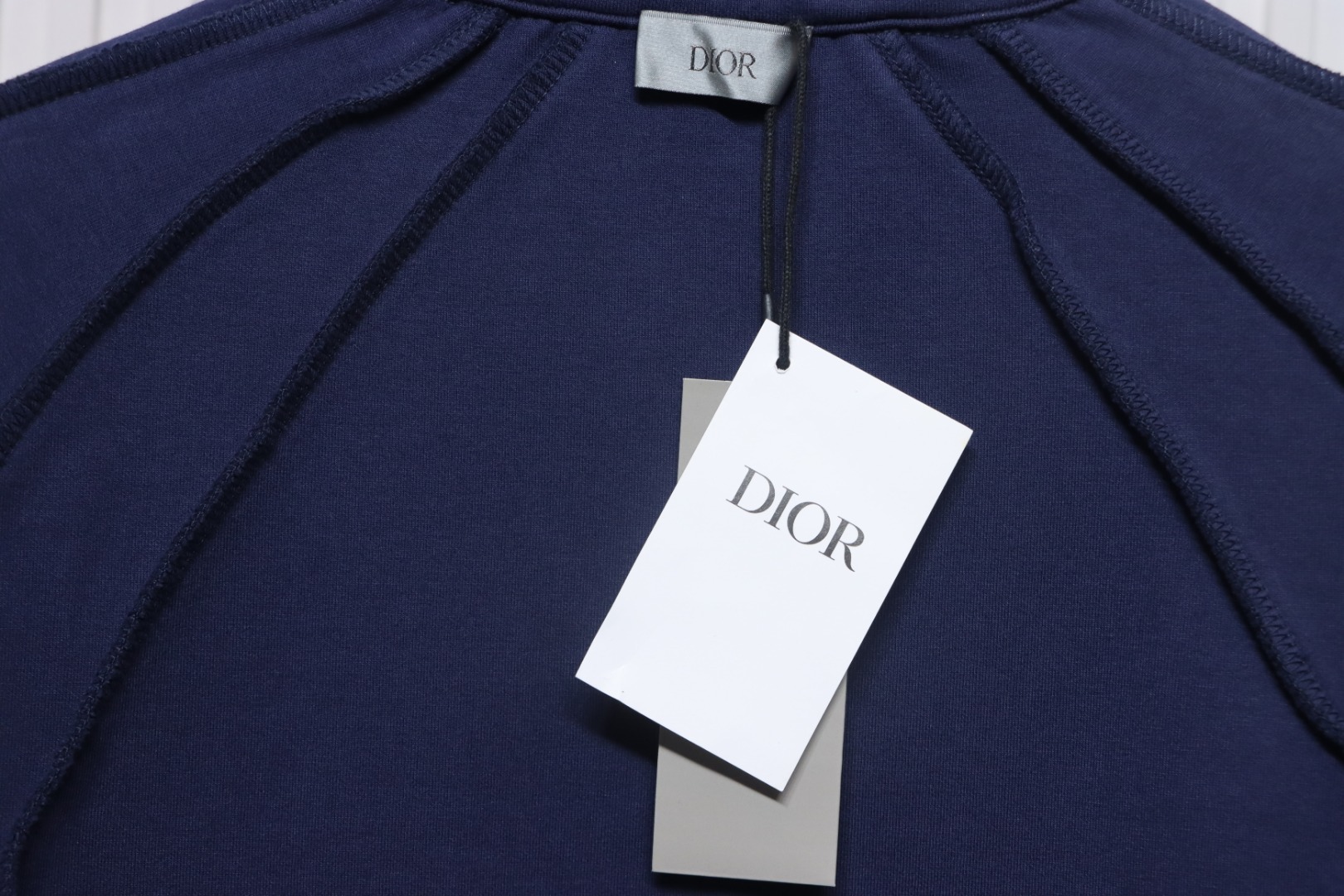 Dior Letter Embroidered Stand Collar Casual Sports Jacket Navy Blue