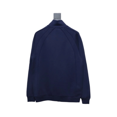 Dior Letter Embroidered Stand Collar Casual Sports Jacket Navy Blue 02