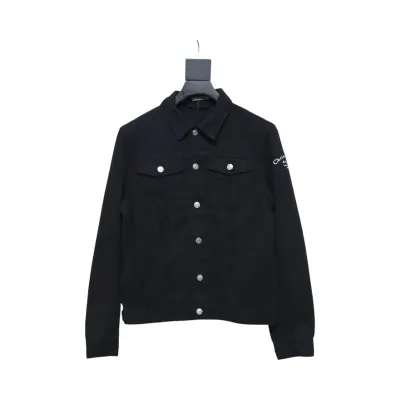 Dior Letter Print Denim Jacket Black 01