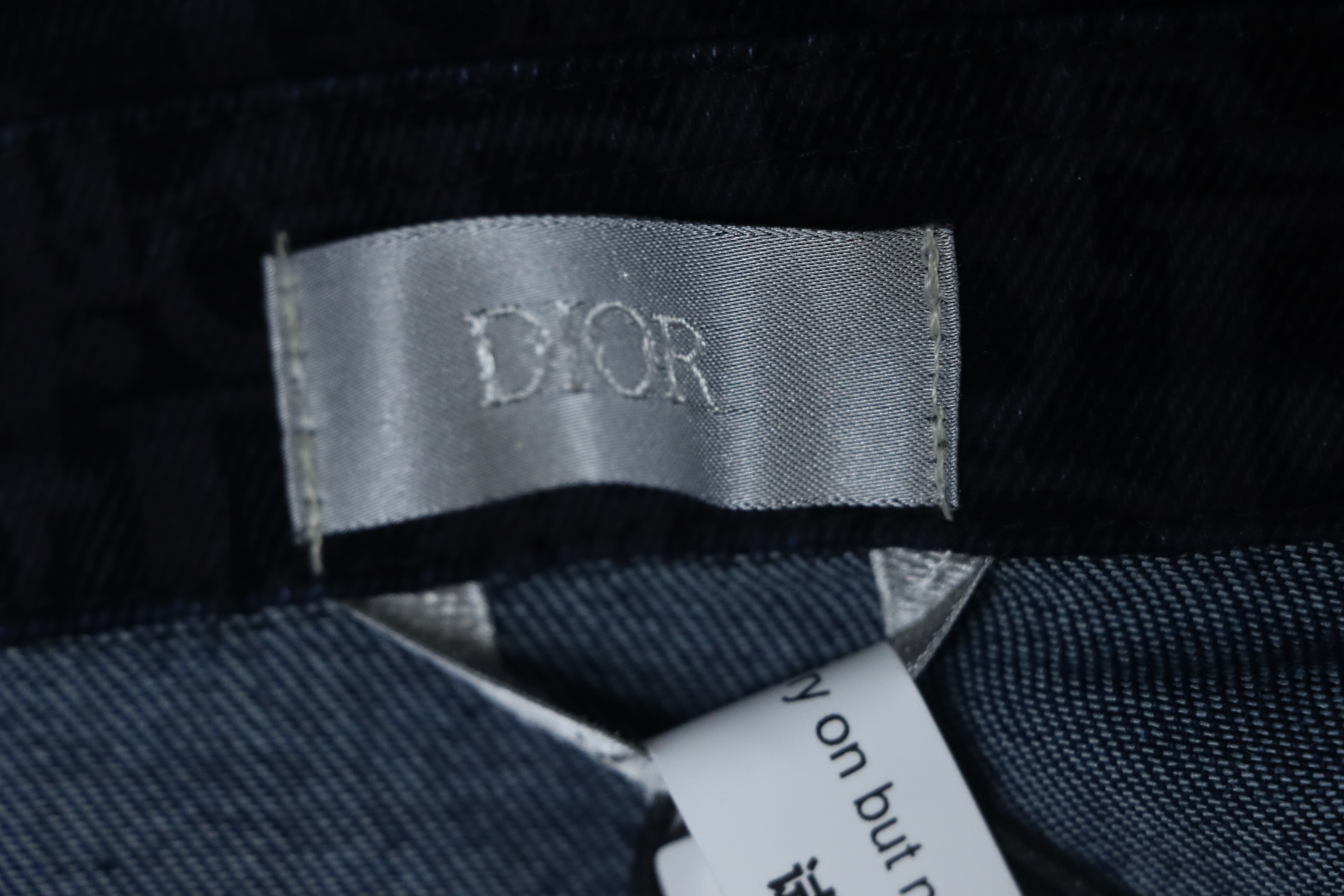 Dior Snake Logo Embroidered Denim Jacket Black