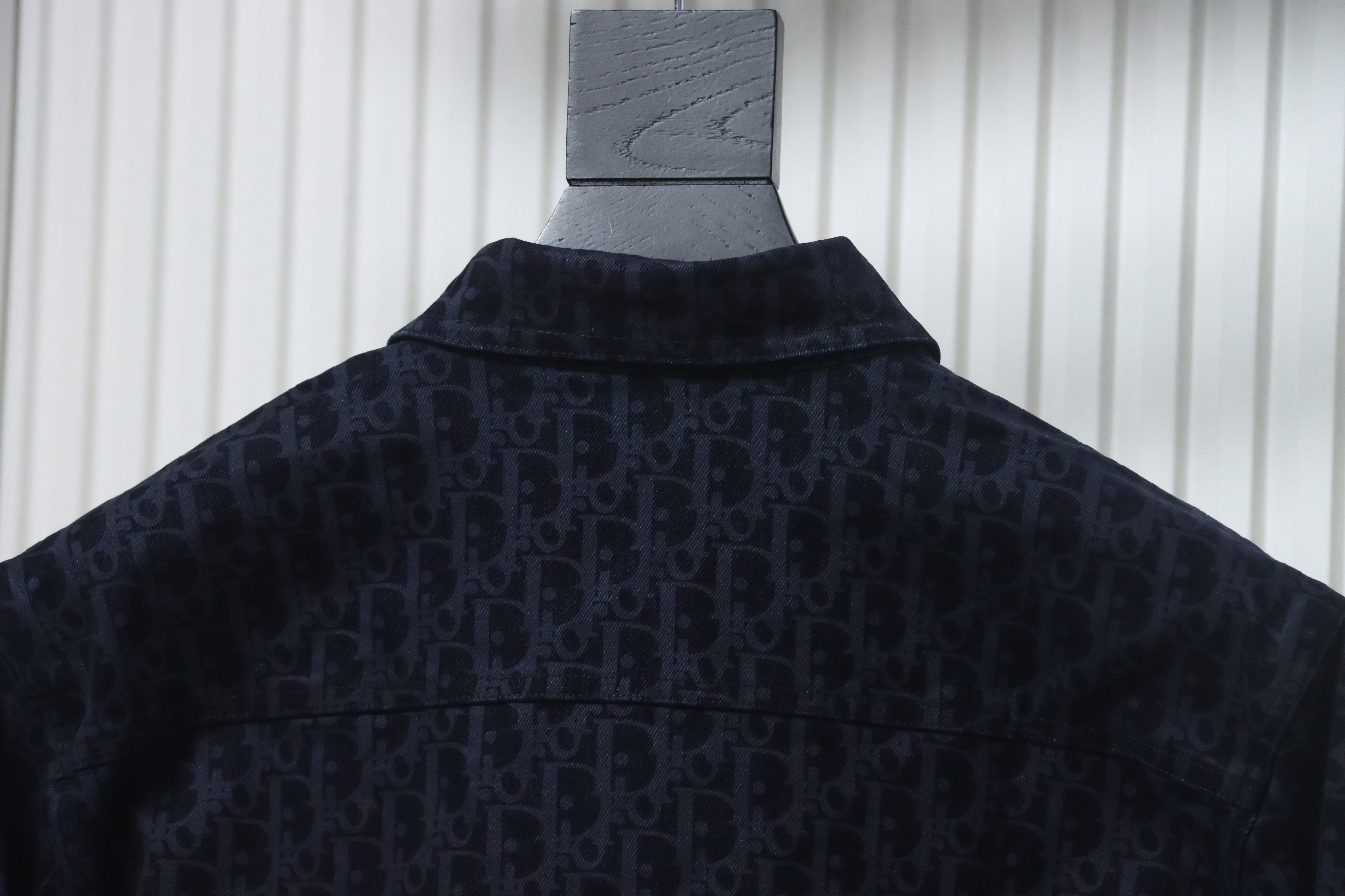 Dior Snake Logo Embroidered Denim Jacket Black