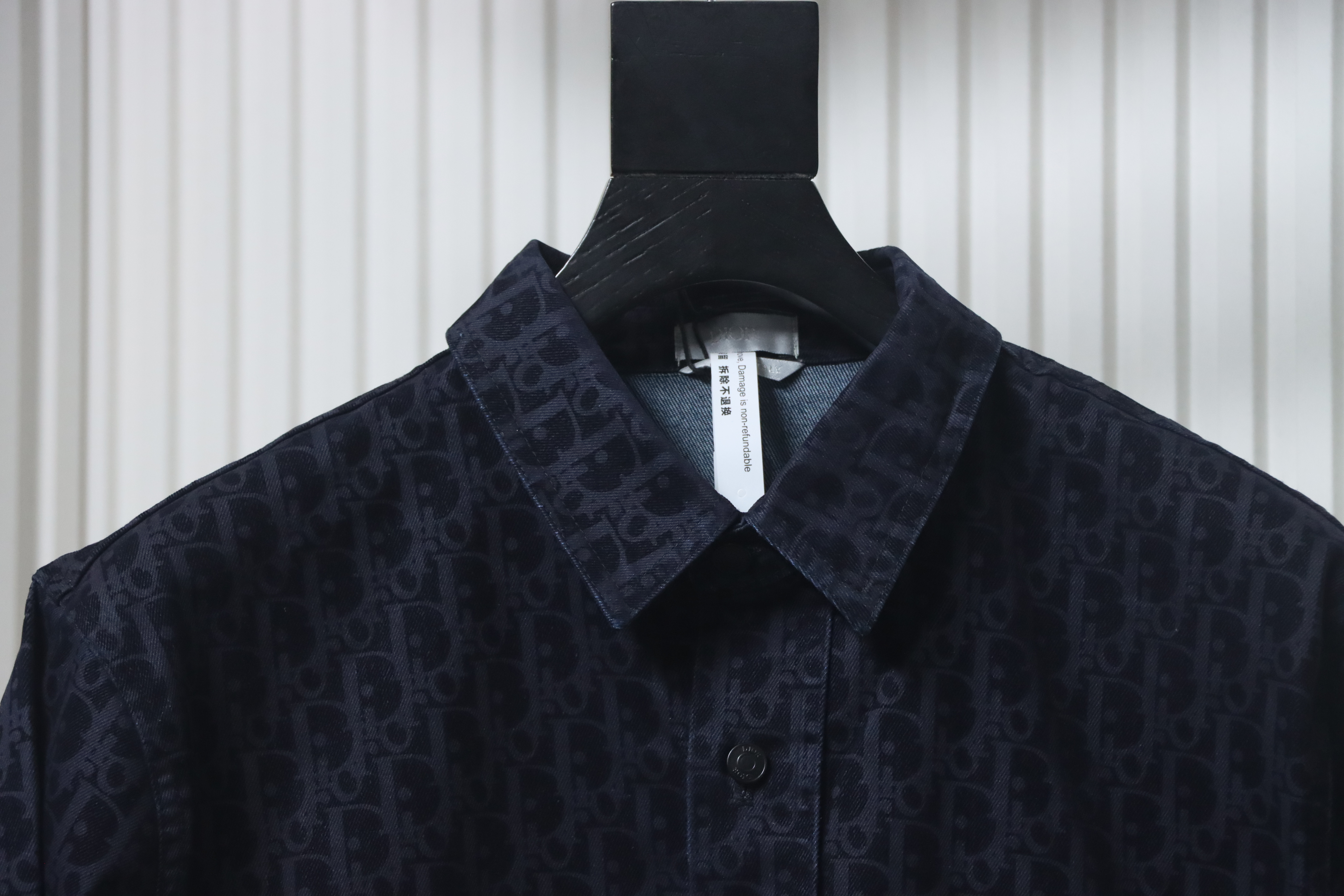 Dior Snake Logo Embroidered Denim Jacket Black