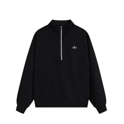 Alo Yoga Accolade 1/4 Zip Pullover Black 01