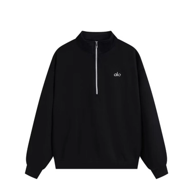 Alo Yoga Accolade 1/4 Zip Pullover Black 01