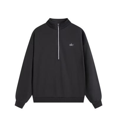 Alo Yoga Accolade 1/4 Zip Pullover Black 01