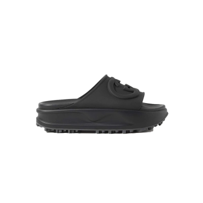 GUCCI Miami Rubber Platform Slides Black 02
