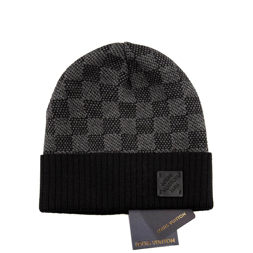 Louis Vuitton Petit Damier Beanie Black Gray