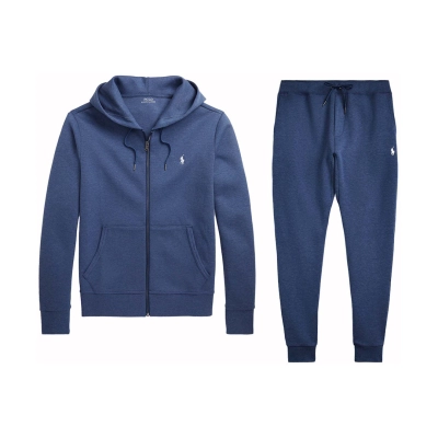 Polo Ralph Lauren Double-Knit Full-Zip Hoodie and Double-Knit Jogger Pant Set Derby Blue Heathe 01