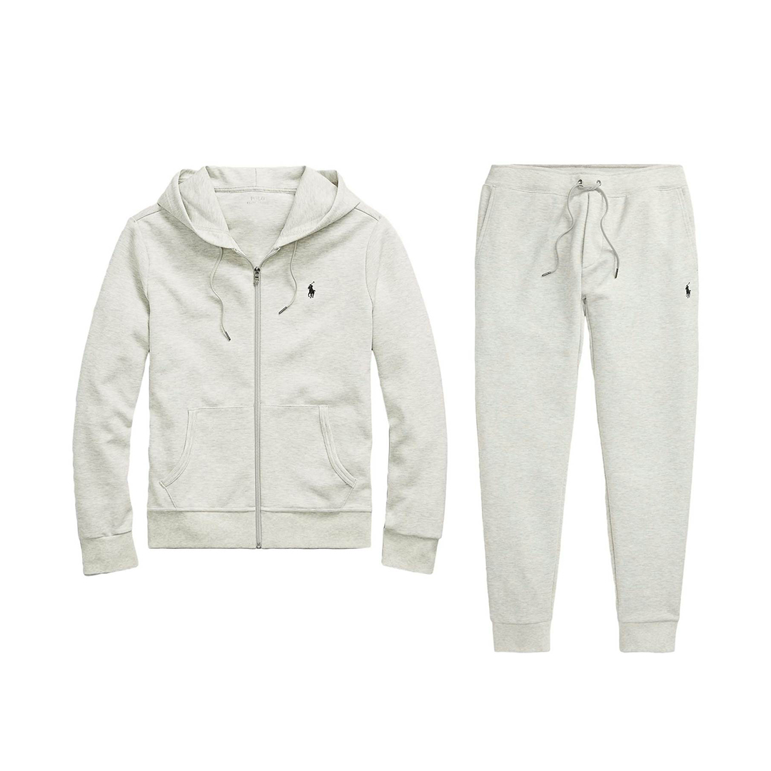 Polo Ralph Lauren Double-Knit Full-Zip Hoodie and Double-Knit Jogger Pant Set Light Sport Heather